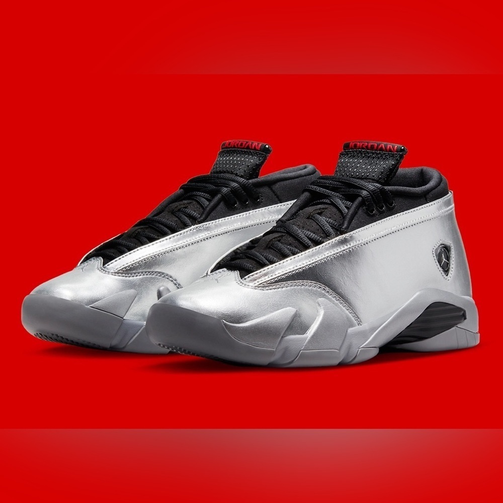 Sz 8 Women's Air Jordan 14 Retro Low "Metallic Silver"